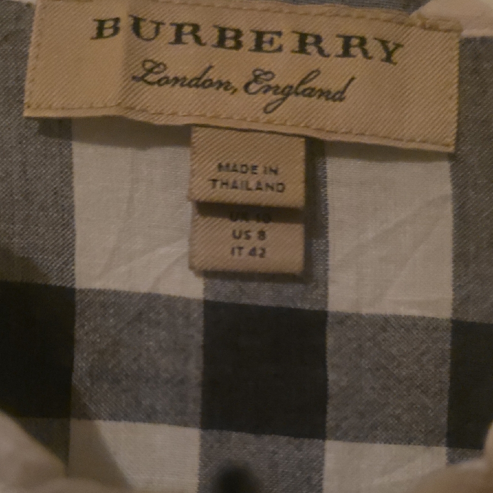 Burberry White and Black Checkered Shirt - Picture 2 of 6
